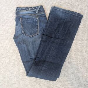 Dark Blue Boot Cut Low Rise Jeans